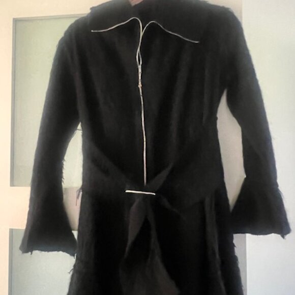 Black, Asymmetrical Coat by LA Designer - Sterling Capricio, Size 6-8 - Picture 13 of 15